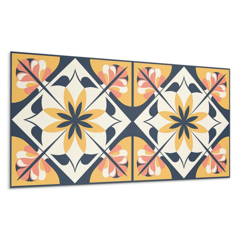 Kafelki samoprzylepne Wallfluent 60x30 cm Romby z kwiatowym wzorem 6 szt.