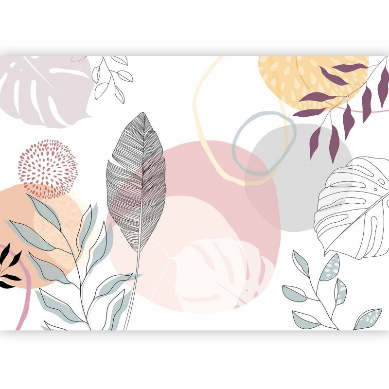 Fototapeta samoprzylepna Artgeist Liście beżowa 98x70 (2 części) 10490aa rolka 1 szt