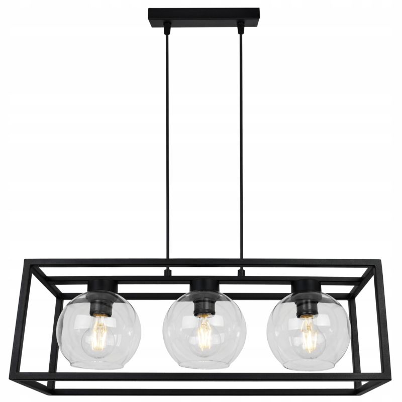 Lampa sufitowa wisząca Light Home LH Haga Cage 3x E27 60W szkło bezbarwny 1szt.