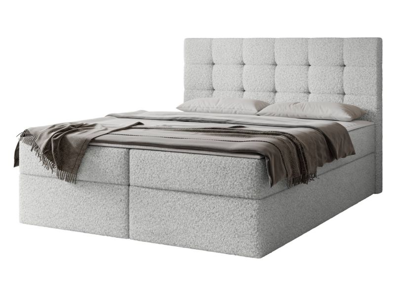 Łóżko kontynentalne MIRJAN 24 Luanda Boucle 140x200 jasny szary 1 szt.