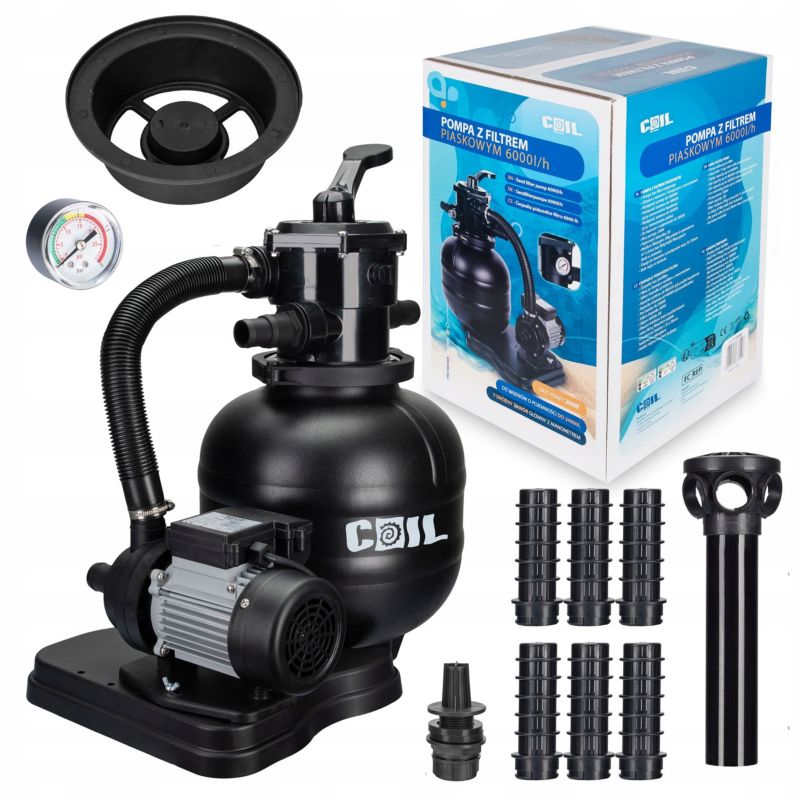 Pompa piaskowa filtr do basenu Coil Filtracja pisakowa 6000l/h cicha