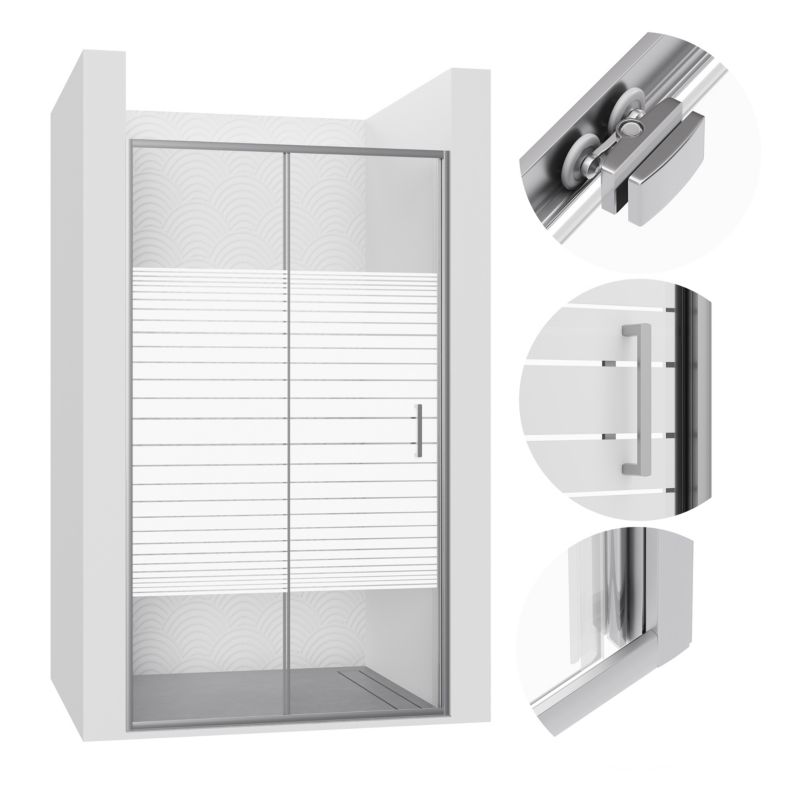 Drzwi prysznicowe przesuwne MERAPI SEVANTE 125 cm chrom 1 szt.