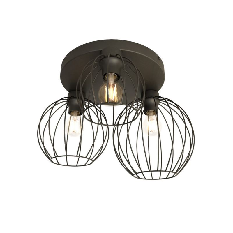 Lampa sufitowa wisząca Emibig Nest 0320 czarna industrialna 3xE27 x 15W 1 szt.