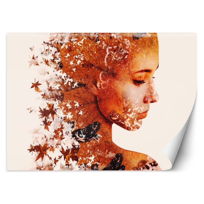 Fototapeta Feeby Kobieta i jesienne liście 350x245 1 szt