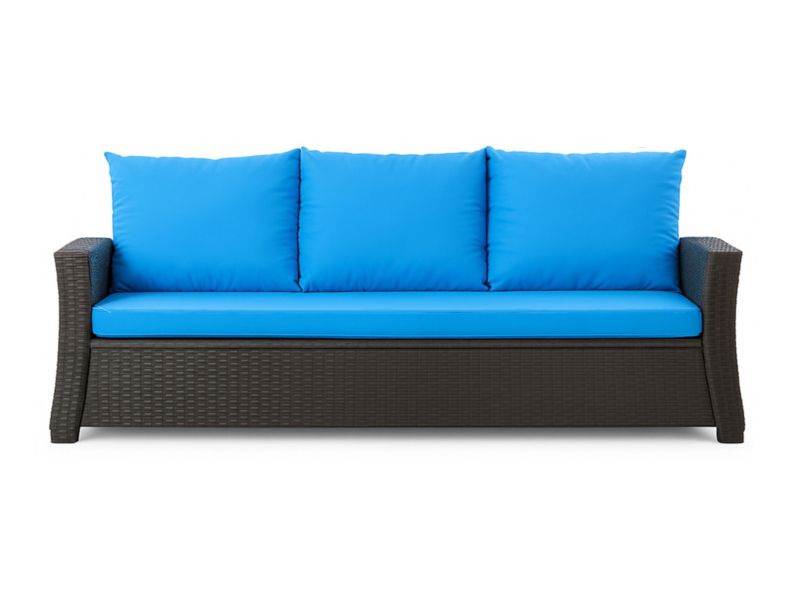 Poduszka ogrodowa na sofę rattanową 3-os, Setgarden, 160x50x50cm Niebieska Poduszki na meble ogrodowe-Technorattan, Mix, 1szt