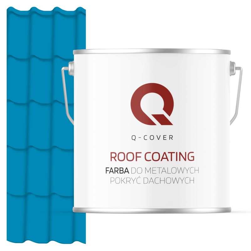 Farba do Metalowych Pokryć Dachowych Q-Cover Niebieski jasny RAL5012 Półmat 5L