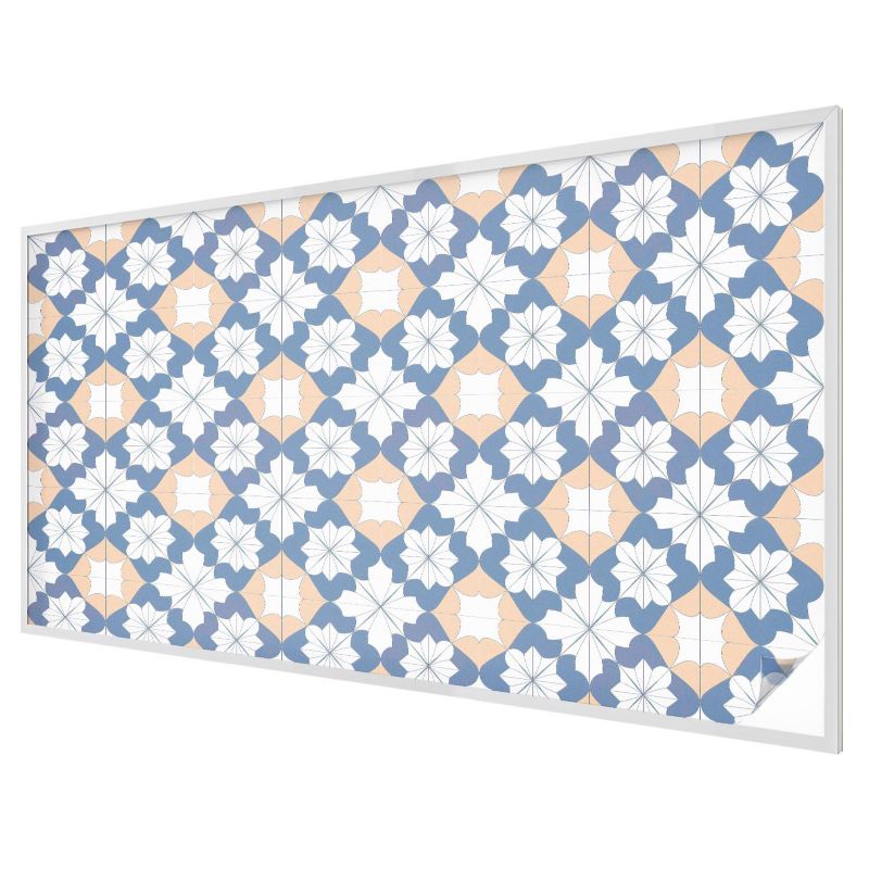 Folia Witrażowa Wallfluent 200x116 cm Naklejka na Szybę Geometryczne kwiaty w świeżych kolorach 1 rol.