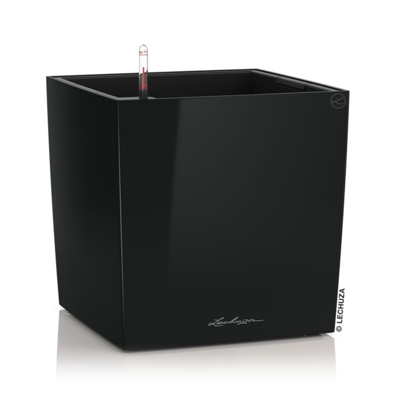Doniczka Lechuza Do Domu Ogrodu CUBE 30 Czarny 1 szt Połysk 1 szt
