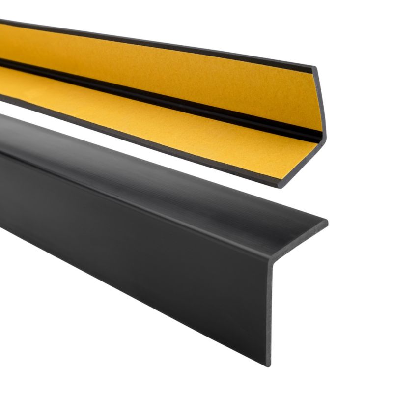 Kątownik miękki PCV 50x50mm QUEST, kątownik samoprzylepny ochronny, czarny, 200 cm