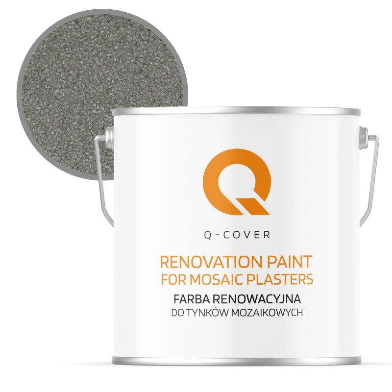 Farba Renowacyjna dla Tynku Mozaikowego Q-Cover Cementowy Szary RAL7033 5L