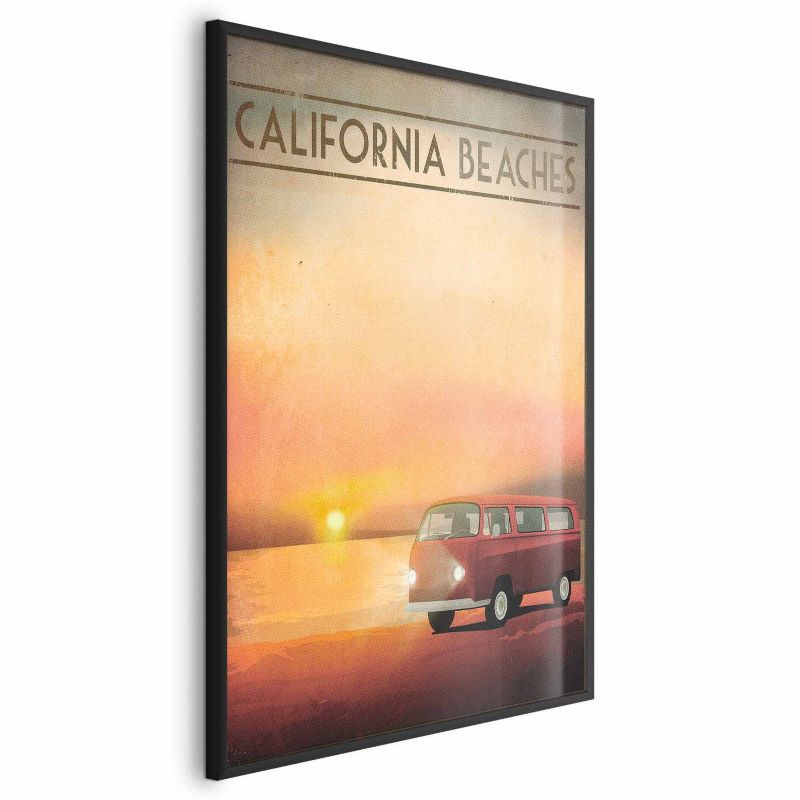 Plakat Artgeist California Beaches 21x30 cm z ramą czarną 1 szt
