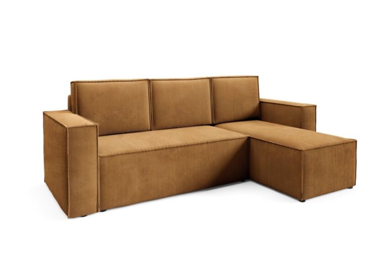 Narożnik Bettso Roda 248 x 150 cm z funkcją spania musztardowy 1szt.