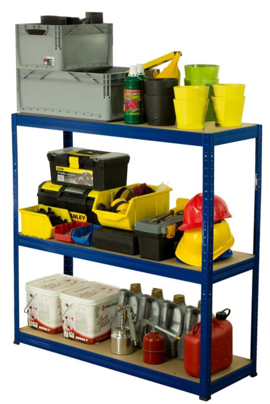 Regał magazynowy garażowy metalowy MODO24 niebieski helios 106x120x45cm 3 półki po 350 kg 1 szt.