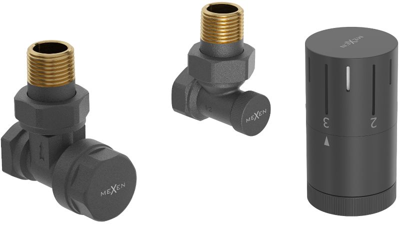 Zestaw termostatyczny kątowy Mexen G05 antracyt W901-958-66 1 szt.
