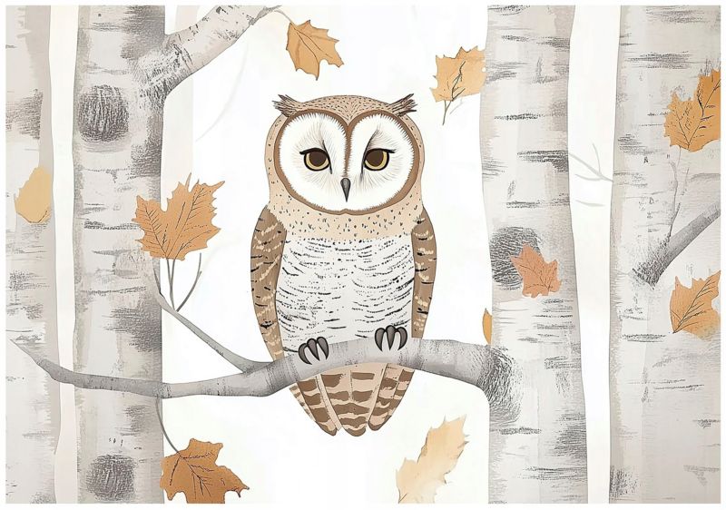 Tapeta Dziecięca Sowa Drzewa WALLARENA 400x280 cm Fototapeta Dla Dzieci Na Flizelinie 1 szt.