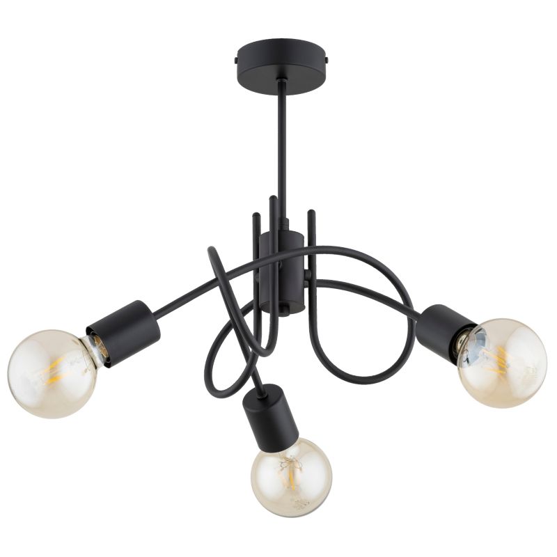 Lampa wisząca splątane ramiona Alfa MIKA czarna 3xE27x15W IP20 wym:40x45x45cm - 1 szt.