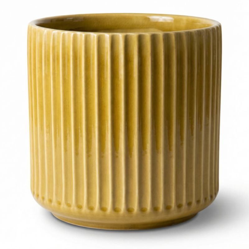 Doniczka ceramiczna Provencelia LONDON szkliwiona mrozoodporna 42 x 39 cm Żółty 1szt