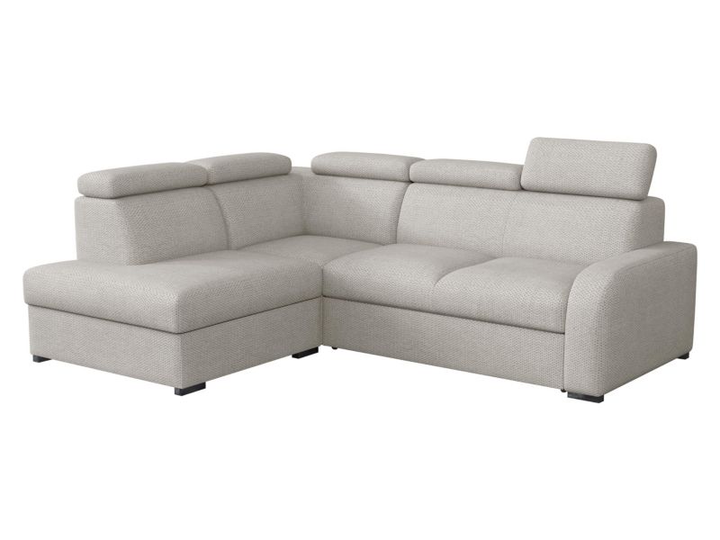 Narożnik z funkcją spania MIRJAN 24 Oslo 2rRLXp lewy LXP+R+2R srebrny welur 1 szt.