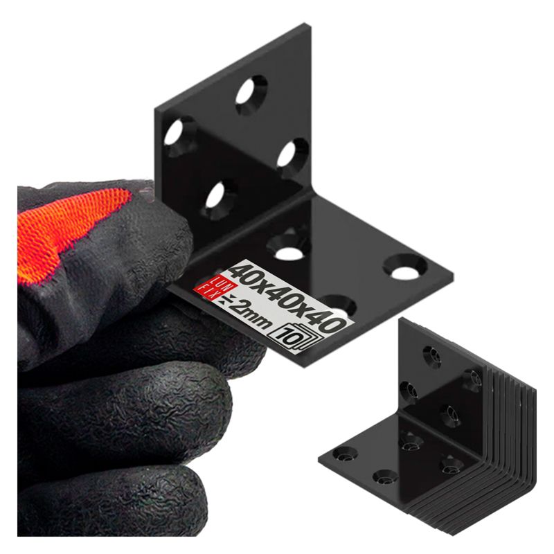 Kątownik montażowy Lun Fix czarny 40x40x40x2 10szt.