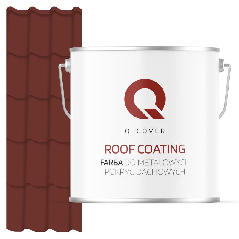 Farba do Metalowych Pokryć Dachowych Q-Cover Wiśniowy RAL3009 Mat 5L