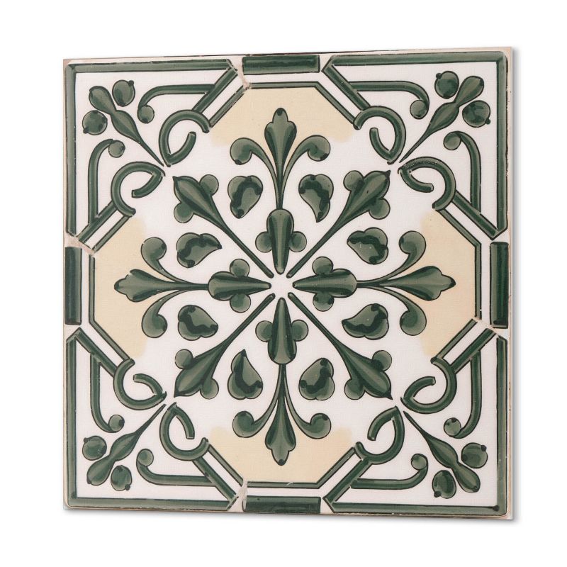 Komplet Kafelków Samoprzylepnych ArtPrintCave 30x30 cm Wzór roślinny na płytce 9 szt.