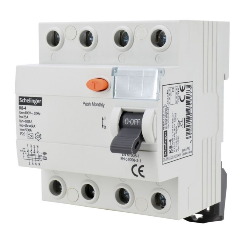 Wyłącznik BEMKO różnicowoprądowy 4P 40A 30mA A SCHELINGER A03-K8-4-40-030 1szt.