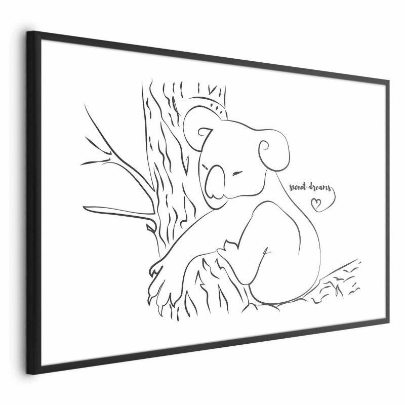 Plakat Artgeist Śpiący koala 90x60 cm z ramą czarną 1 szt