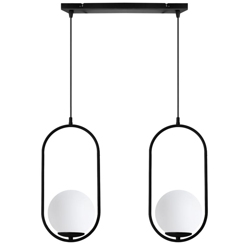 Lampa sufitowa wisząca Light Home LH Luna 2x E14 biały/czarny 1szt.
