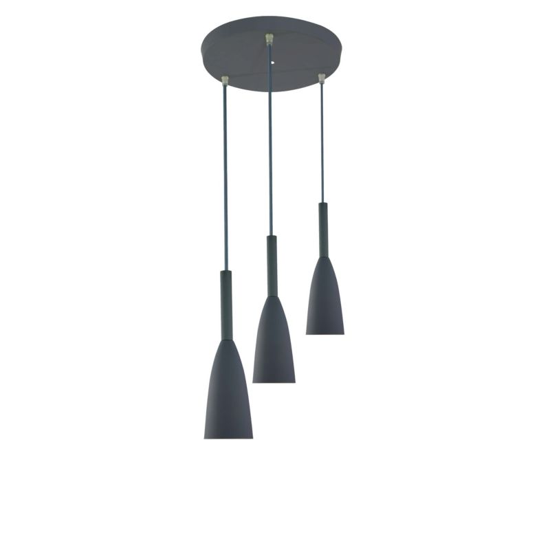 Lampa wisząca Light Prestige Solin 8909 szara szerokość 30 cm 3xE27 x 60W 1 szt.