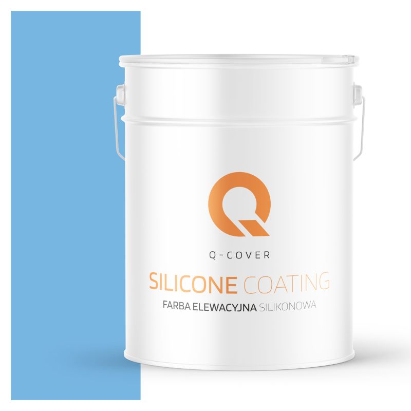 Farba Elewacyjna Silikonowa Fasadowa Q-Cover Błękitny F116 10L