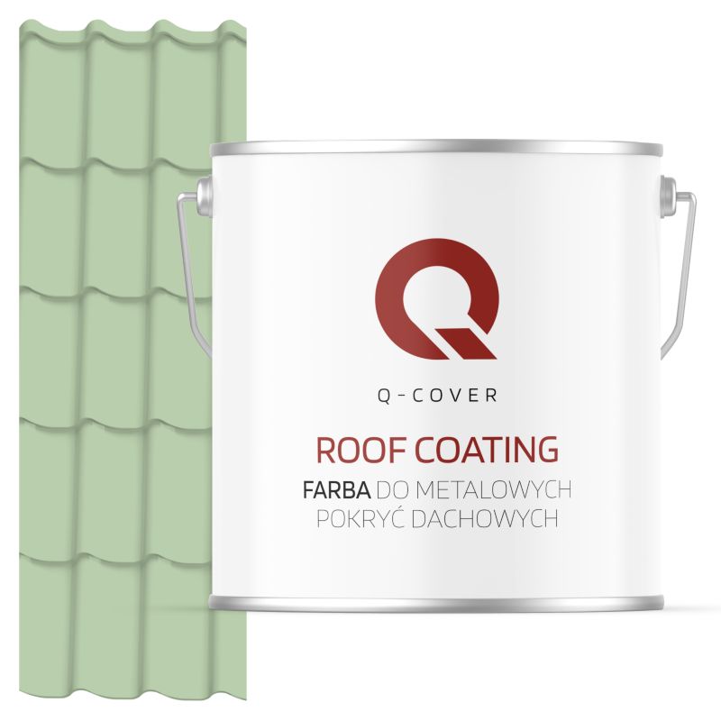 Farba do Metalowych Pokryć Dachowych Q-Cover Zielony pastelowy RAL6019 Półmat 5L