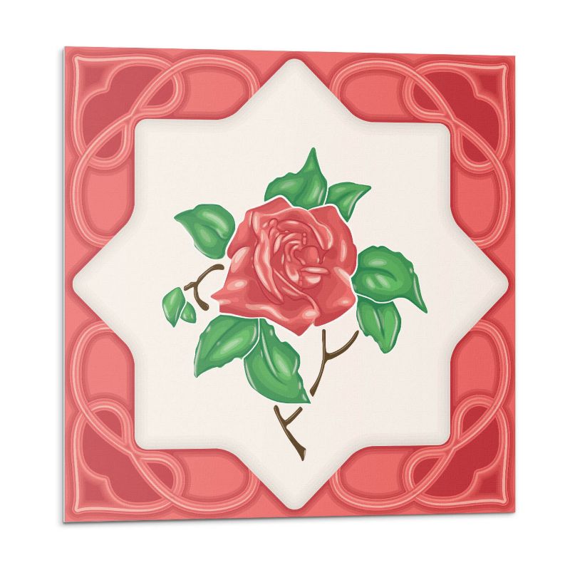 Kafelki samoprzylepne Wallfluent 20x20 cm Roślinny motyw w stylowej oprawie 20 szt.