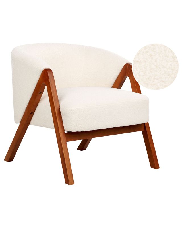 Fotel Skei Boucle Biały 1 szt.