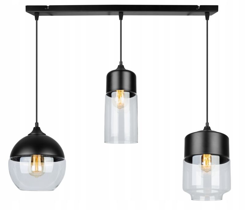 Lampa sufitowa wisząca Light Home LH Oslo prosta 3x E27 60W mix bezbarwny 1szt.