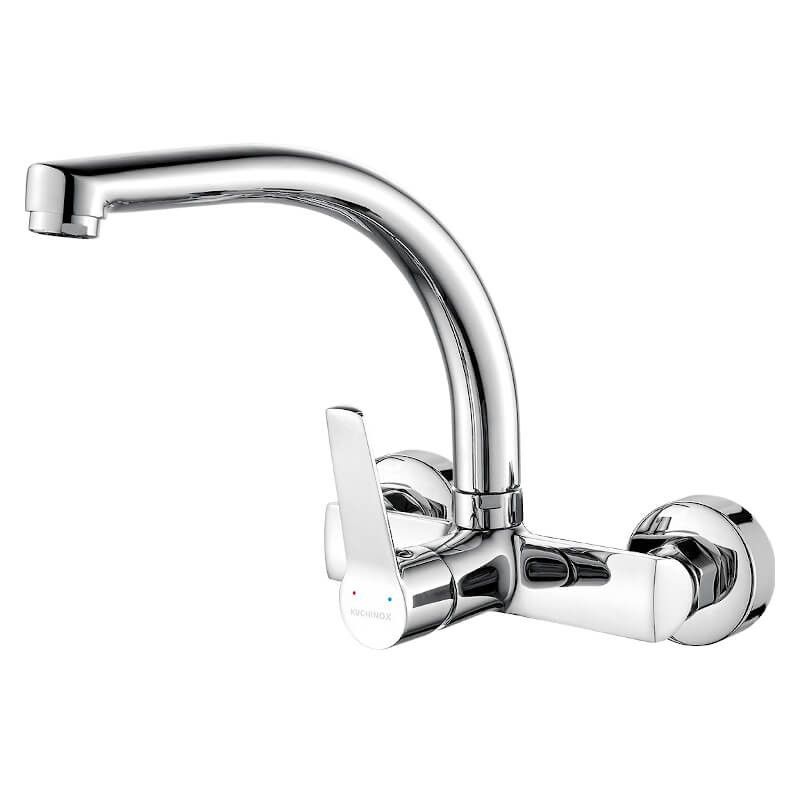 Bateria zlewozmywakowa Kuchinox ścienna Vilava Ruchoma wylewka F chrom 1 szt.