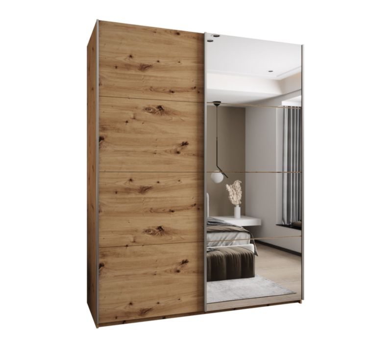 Szafa przesuwna Abiks LUX 3 wysoka szer.200cm artisan/artisan/srebrny 1szt.