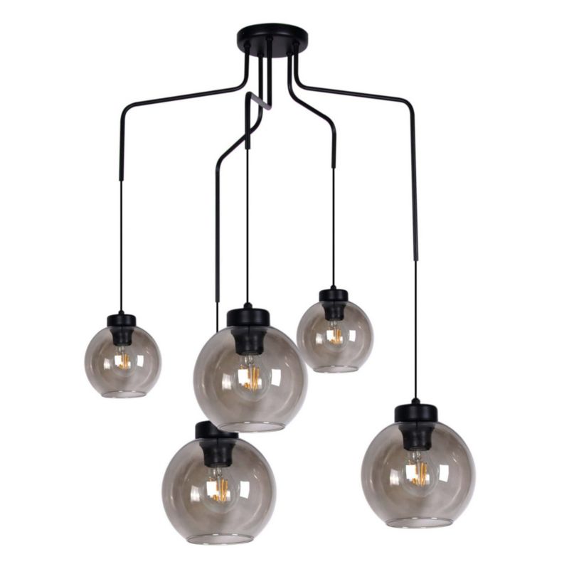 Żyrandol Kaja Horik czarno-przezroczysty wym: 90 x 65 x 65 cm 5xE27 x 60W 1 szt.