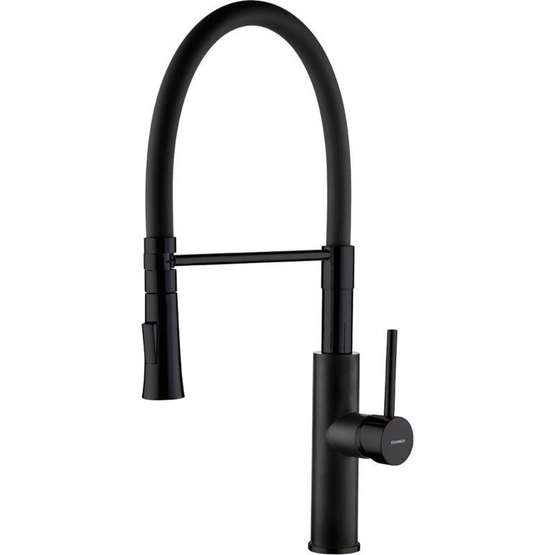 Bateria zlewozmywakowa Kuchinox Stojąca Shire Elastyczna wylewka U Czarna 1 szt.