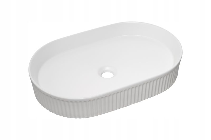 Umywalka nablatowa BEYOND 3 56 cm biała połysk owalna ceramika 1 szt.