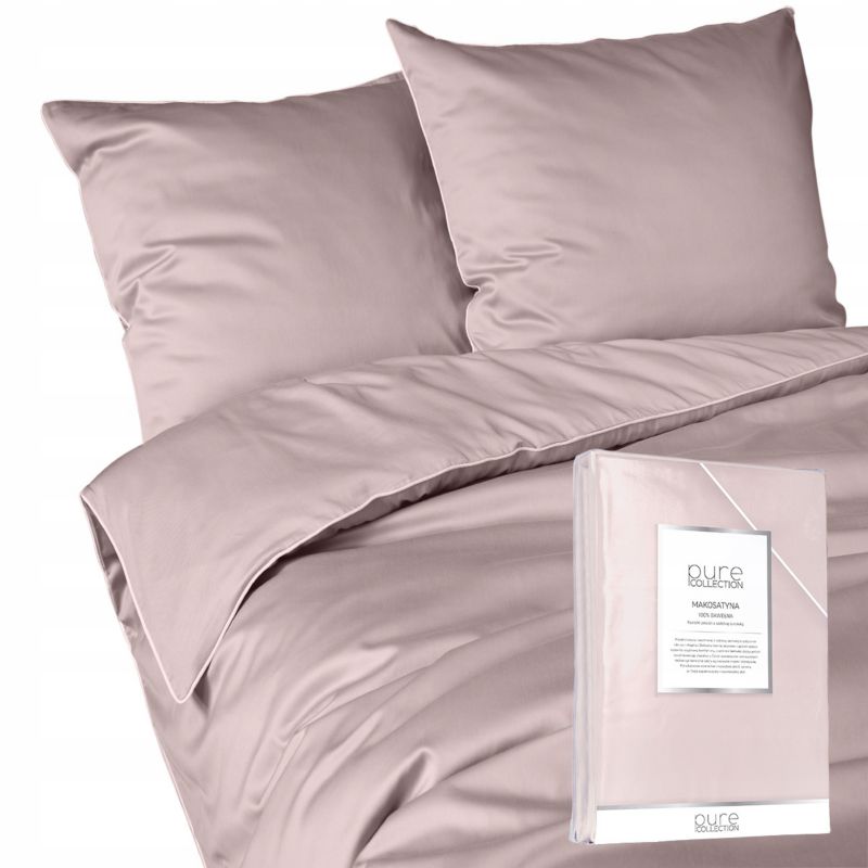 Pościel Detexpol Pure 180x200cm + 2x poszewka 70x80cm z bizą bawełna różowa 1 kpl.