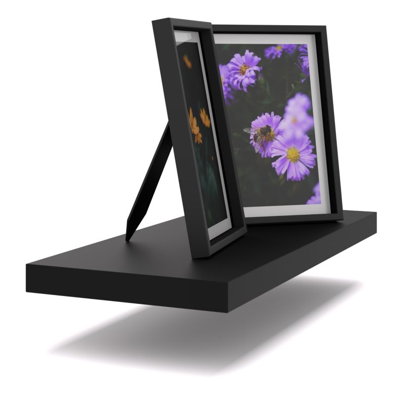 Półka Wisząca Stiv-Meble Połka Ścienna Czarny Mat Na Książki Zdjęcia 40X15X1,8 Cm 1 Szt.