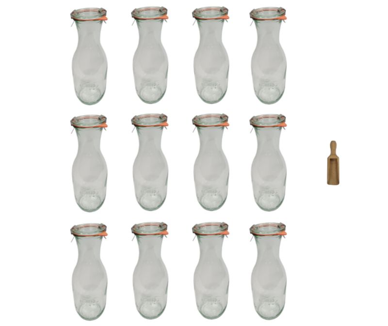 Karafki MODO24 Weck 1062 ml fi 60 szklane wieka gumki 12 kpl.