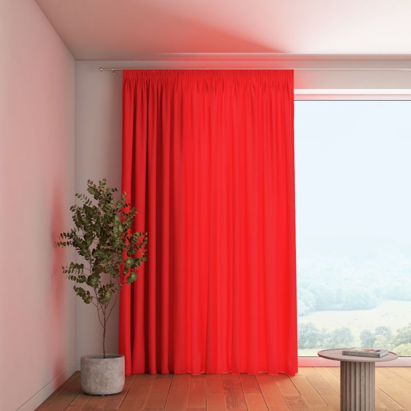 Zasłona na taśmie marszczącej 1 szt. 130 x 260 cm Dekoria czerwony 1 szt.