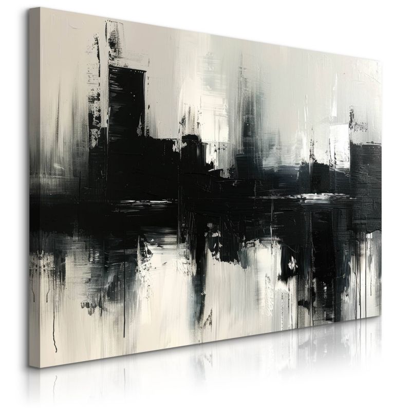 Obraz Muralo Czarny Abstrakcyjny Wzór Do Salonu Sypialni 70x50 cm 1 szt.