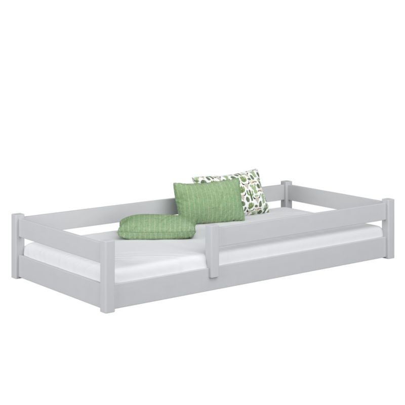 Drewniane łóżko N-WOOD niskie N02 popielaty 120x180 1szt.