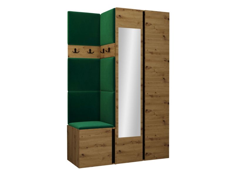 Garderoba MIRJAN 24 Orion XXVI dąb artisan/czarny + butelkowa zieleń 1 kpl.