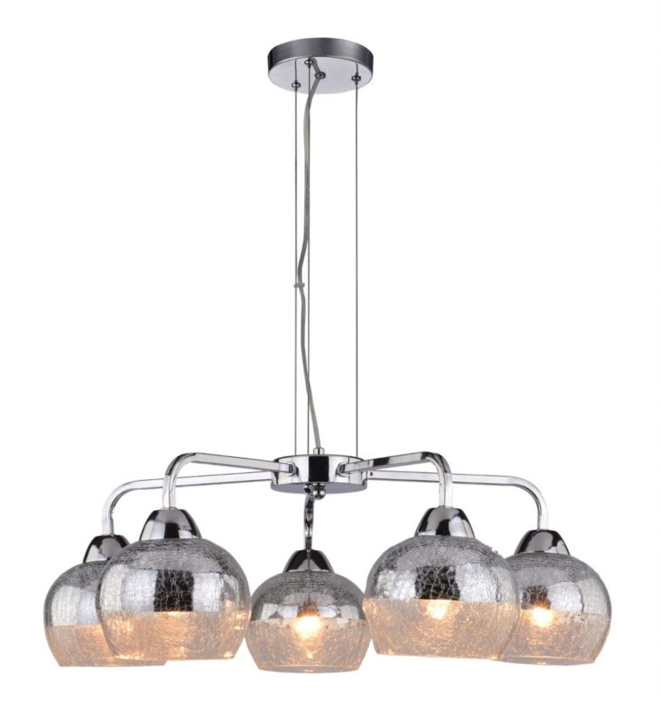 Żyrandol Candellux Cromina chromowany-półprzezroczysty wym: 115 x 55 x 55 cm 5xE27 x 60W 1 szt.