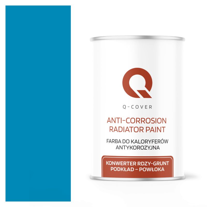 Farba do Kaloryferów Antykorozyjna Q-Cover Niebieski jasny RAL5012 Mat 1L