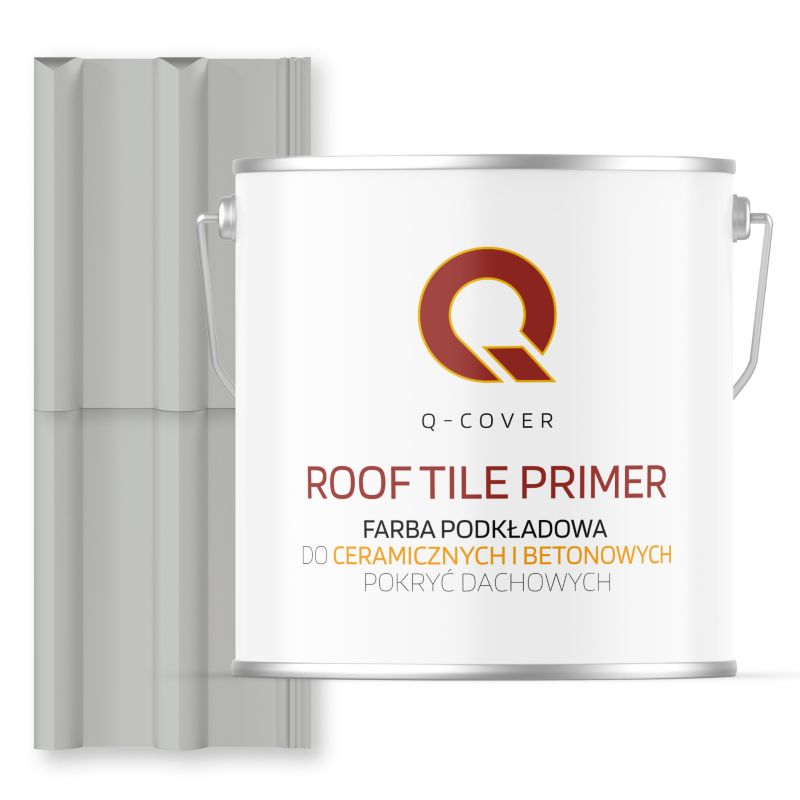 Farba Podkładowa do Dachów Ceramicznych i Betonowych Pokryć Dachowych Q-Cover Szary jasny RAL7035 5L