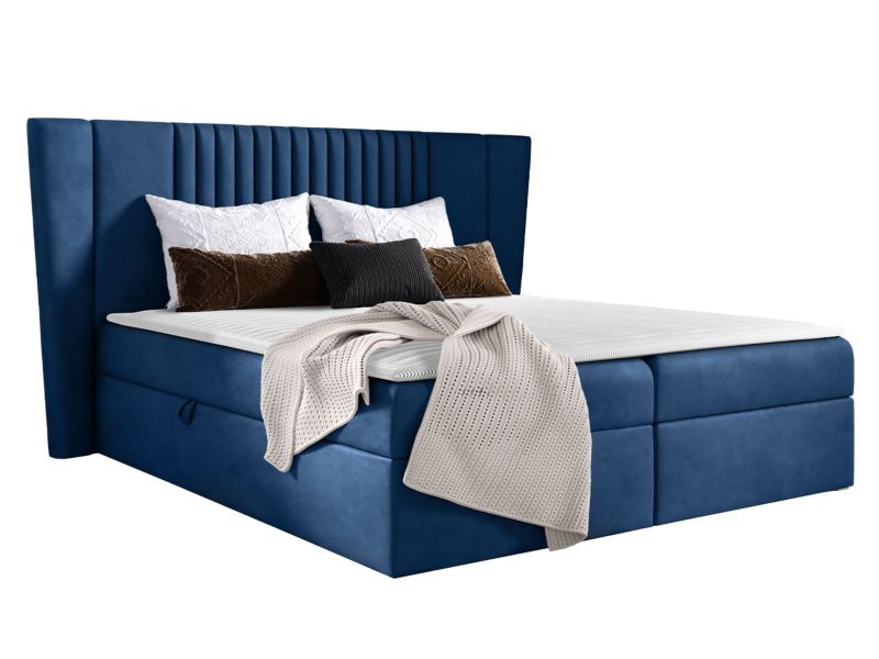 Łóżko kontynentalne MIRJAN 24 Spark 180x200 chabrowy 1 szt.